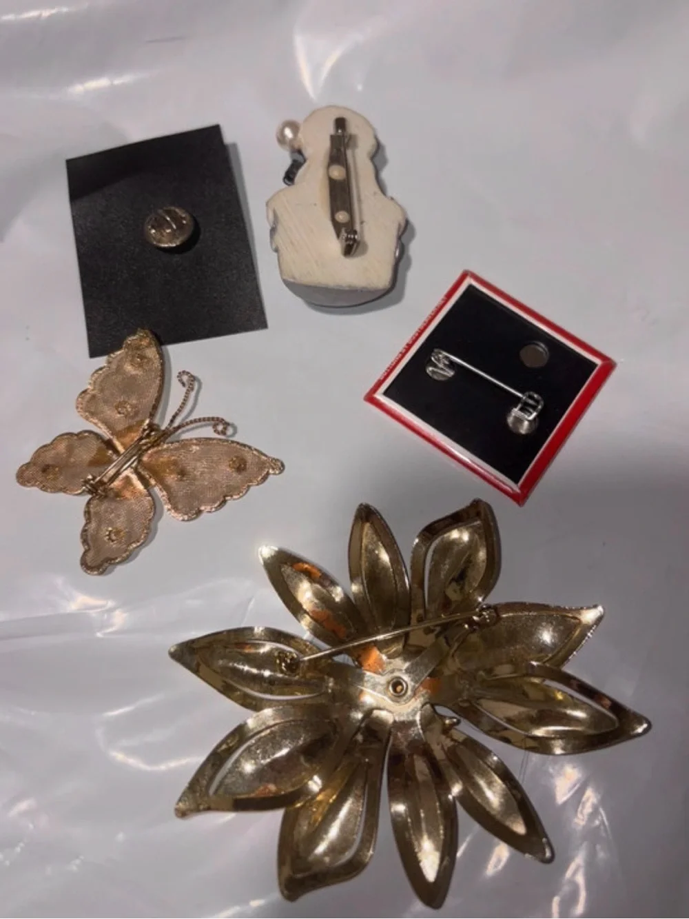 Vintage  Brooch Set - Butterfly & Flower Fashion Pins
